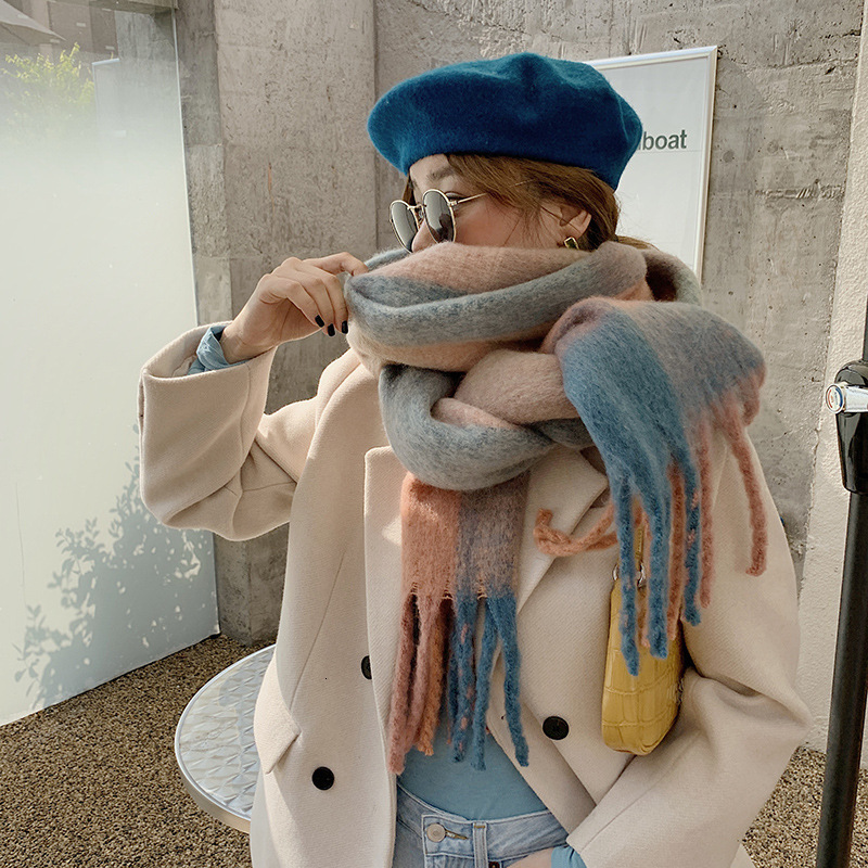 Scarves Winter Cashmere Plaid Tassels Shawl Love Thick Braid Rainbow Color Matching Scarf women 221119
Scarves Winter Cashmere Plaid Tassels Shawl Love Thick Braid Rainbow Color Matching Scarf women 221119