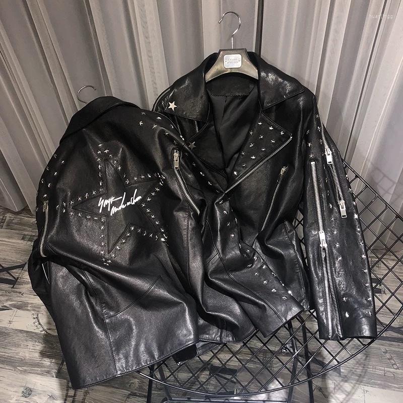 Women' Leather Woman Coats Genuine Fashion Natural Sheepskin Coat Rivet Female Jackets Soft And High Quality, Black
Women' Leather Woman Coats Genuine Fashion Natural Sheepskin Coat Rivet Female Jackets Soft And High Quality, Black