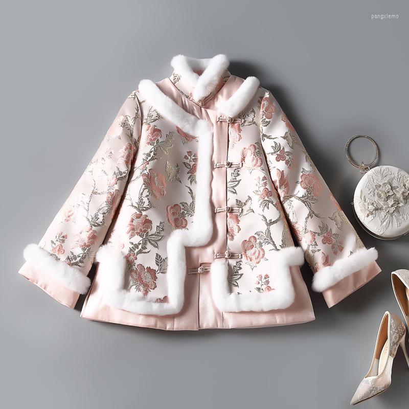 Ethnic Clothing Fur Collar Warm Cotton Tang Suit Coat Womem Chinese Style Vintage Traditional Jacket Winter Thicken China Year Clothes Girls
Ethnic Clothing Fur Collar Warm Cotton Tang Suit Coat Womem Chinese Style Vintage Traditional Jacket Winter Thicken China Year Clothes Girls