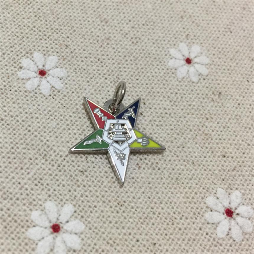 100pcs Factory Customized Small Chapter Eastern Star Charm masonry Jewelry Ma Pendant Nickel Plated238u