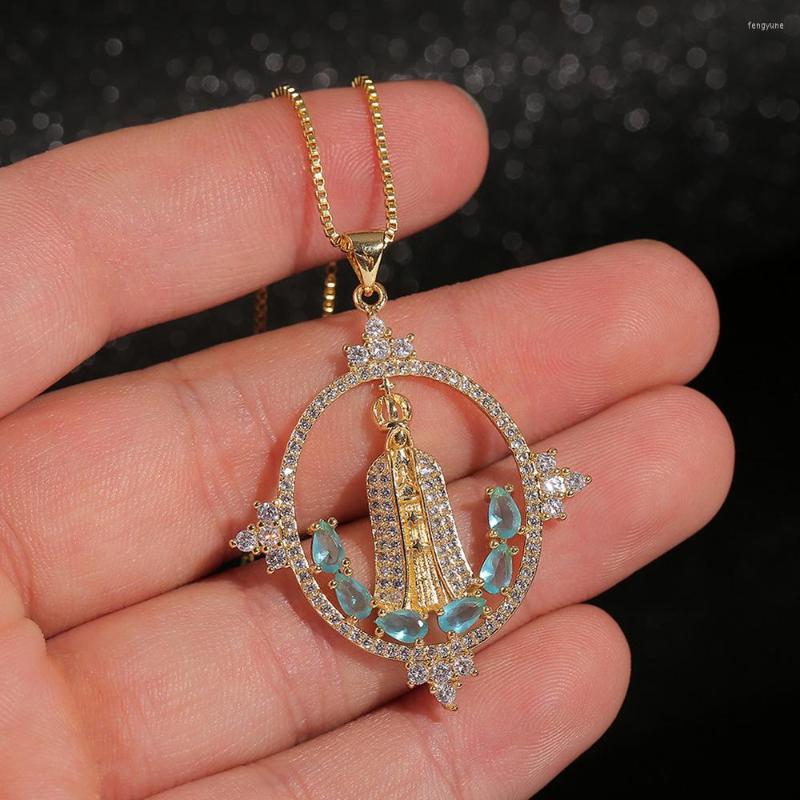 Pendant Necklaces CottvoDainty Zircon Gold Plated Virgin Mary Geometric Our Lady Necklace Women Girls Box Chain Jewelry Bless Gifts
Pendant Necklaces CottvoDainty Zircon Gold Plated Virgin Mary Geometric Our Lady Necklace Women Girls Box Chain Jewelry Bless Gifts