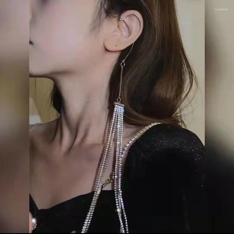 Backs Earrings SRCOI Super Long Shining Rhinestone Tassel Ear Clip Wrap Around Cuff For Women Exquisite Hook Party Bridal Jewelry
Backs Earrings SRCOI Super Long Shining Rhinestone Tassel Ear Clip Wrap Around Cuff For Women Exquisite Hook Party Bridal Jewelry
