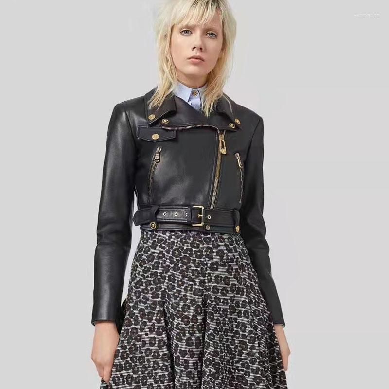 Women' Leather Women Coat Spring Autumn Short Length Import Jacket Locomotive Model Style Long Sleeve Turn-Down Collar Golden Zipper
Women' Leather Women Coat Spring Autumn Short Length Import Jacket Locomotive Model Style Long Sleeve Turn-Down Collar Golden Zipper