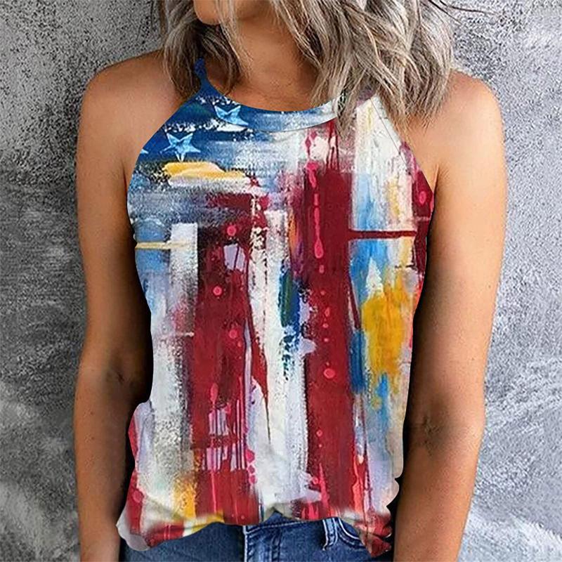 Women' Tanks Women Vest Independence Day Print Casual Loose Round Neck Girl Halter Sleeveless Tank Top Camis Clothes Fashion Summer, Blue
Women' Tanks Women Vest Independence Day Print Casual Loose Round Neck Girl Halter Sleeveless Tank Top Camis Clothes Fashion Summer, Blue