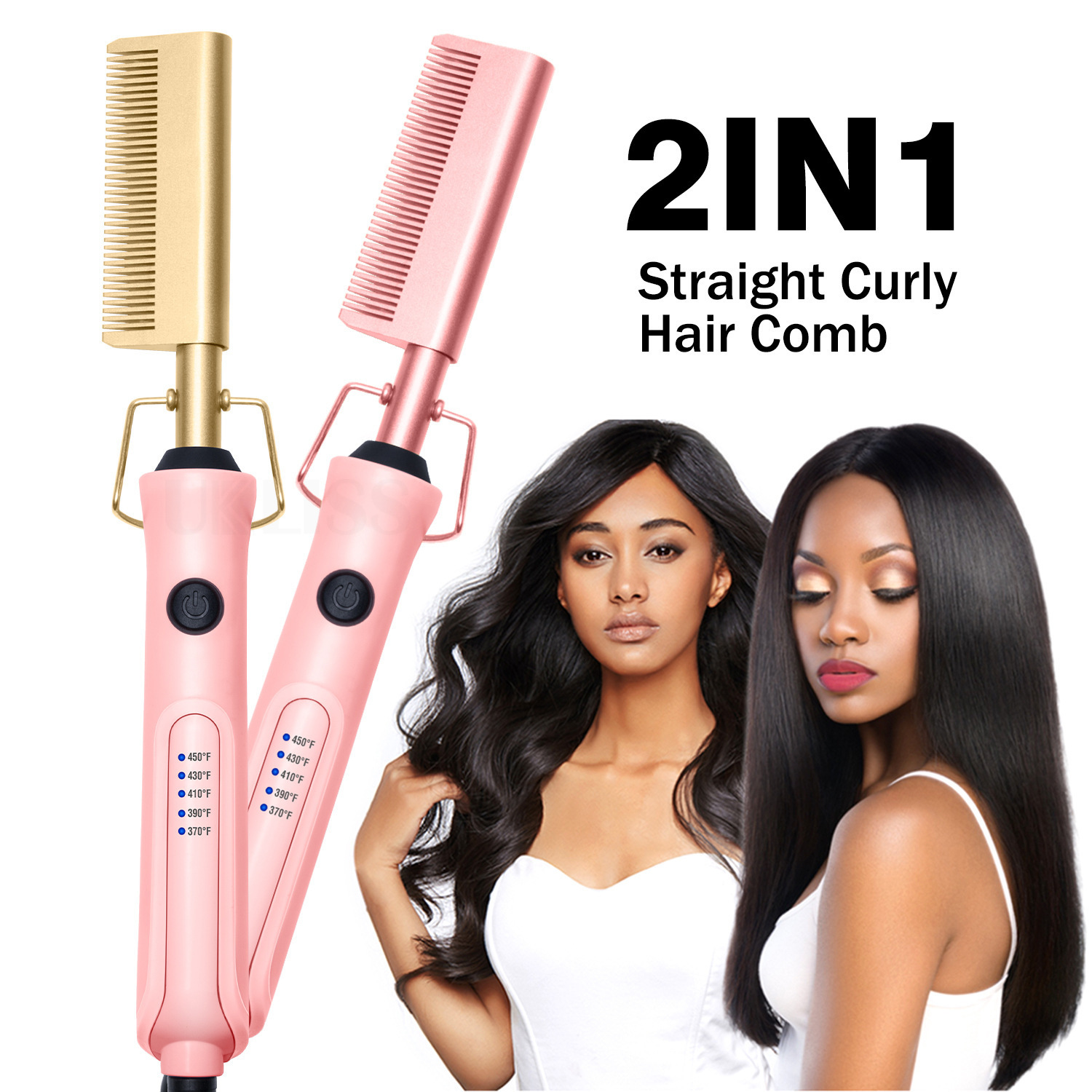 Curling Irons 2 in 1 Comb Straightener Electric Hair Curler Wet Dry Use Flat Heating For Stylin 221119
Curling Irons 2 in 1 Comb Straightener Electric Hair Curler Wet Dry Use Flat Heating For Stylin 221119