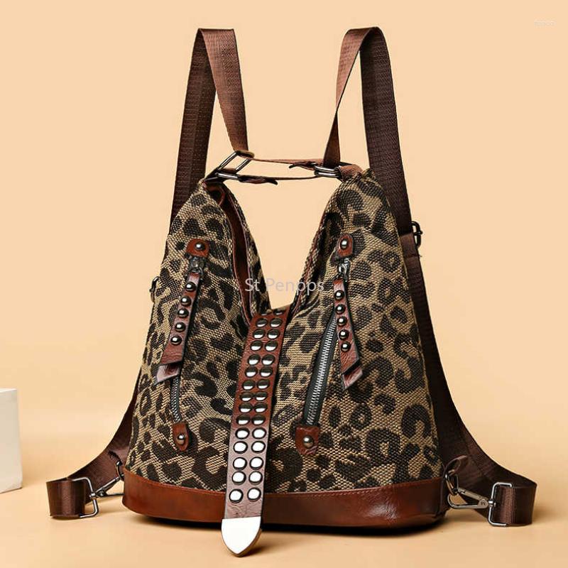 Evening Bags Leopard Print Multifunctional Backpack Women's 2022 Fashion Shoulder Bag Large Capacity Versatile Canvas Lady Messenger, Brown
Evening Bags Leopard Print Multifunctional Backpack Women's 2022 Fashion Shoulder Bag Large Capacity Versatile Canvas Lady Messenger, Brown