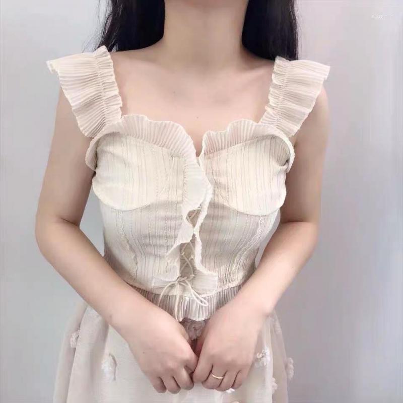 Women' Tanks Fashion Lace Up Ruffles Tank Tops Female Summer Sleeveless Crop Top Sexy Back Zipper Drawstring Slim Camisole Women, Black
Women' Tanks Fashion Lace Up Ruffles Tank Tops Female Summer Sleeveless Crop Top Sexy Back Zipper Drawstring Slim Camisole Women, Black