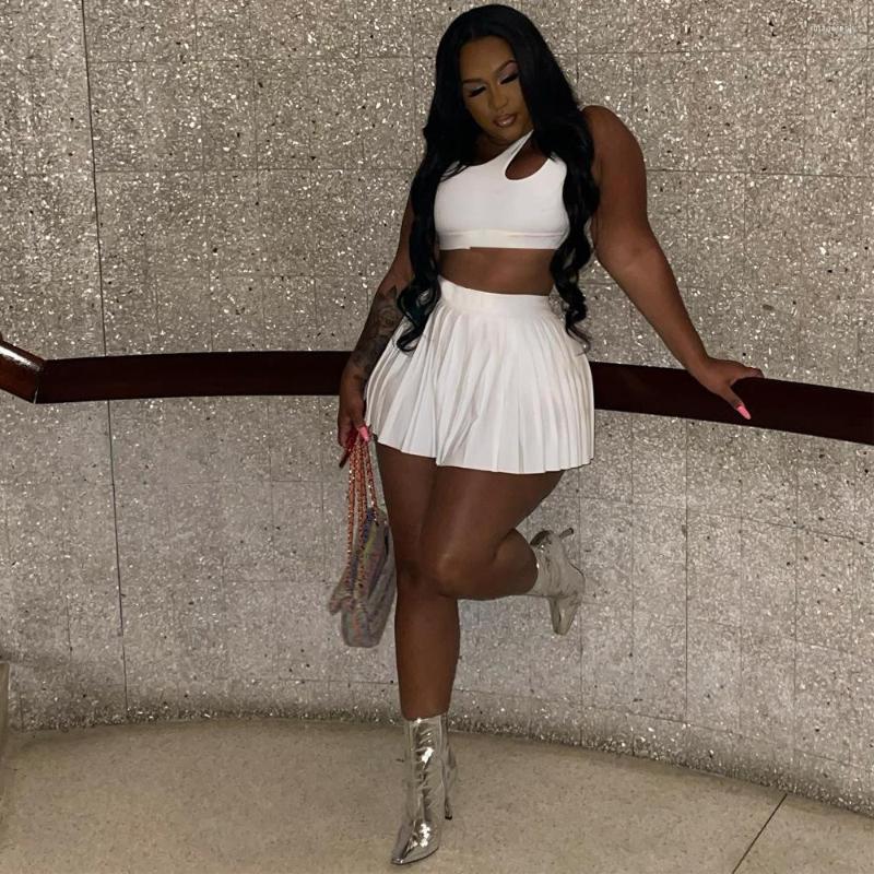 Women' Tracksuits 2022 Summer Women Solid Sleeveless Crop Top Slim Outfit Tracksuit Two Pieces Set Pleated Chic Ladies Elegant Sets, Black
Women' Tracksuits 2022 Summer Women Solid Sleeveless Crop Top Slim Outfit Tracksuit Two Pieces Set Pleated Chic Ladies Elegant Sets, Black