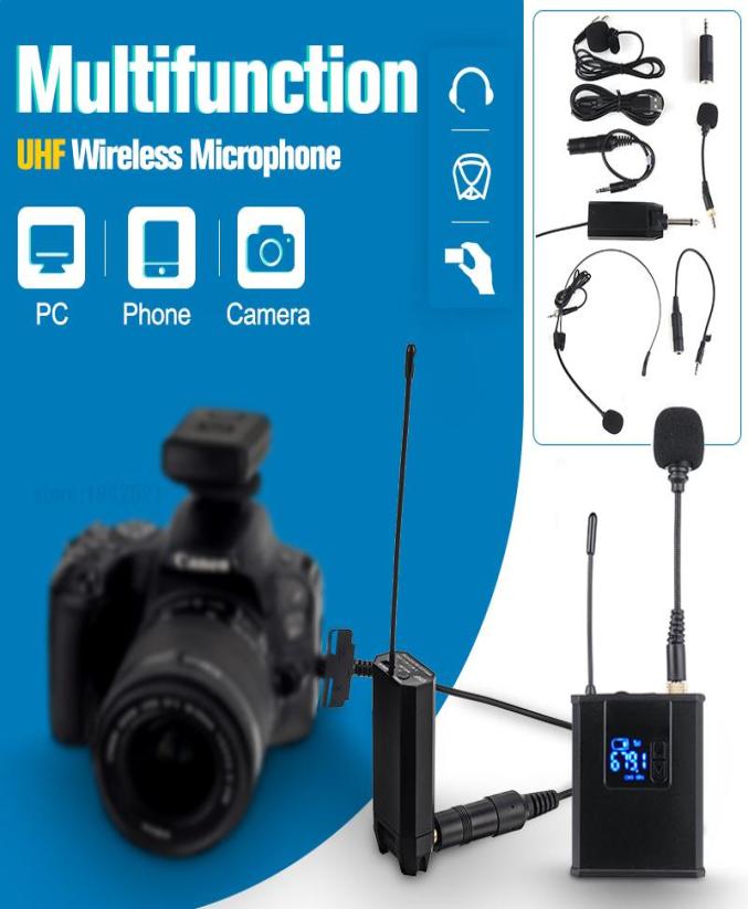 

Microphones UHF Wireless Microphone Universal Multifunction Professional Lavalier Handheld Computer Phone DSLR Cameras Meeting USB