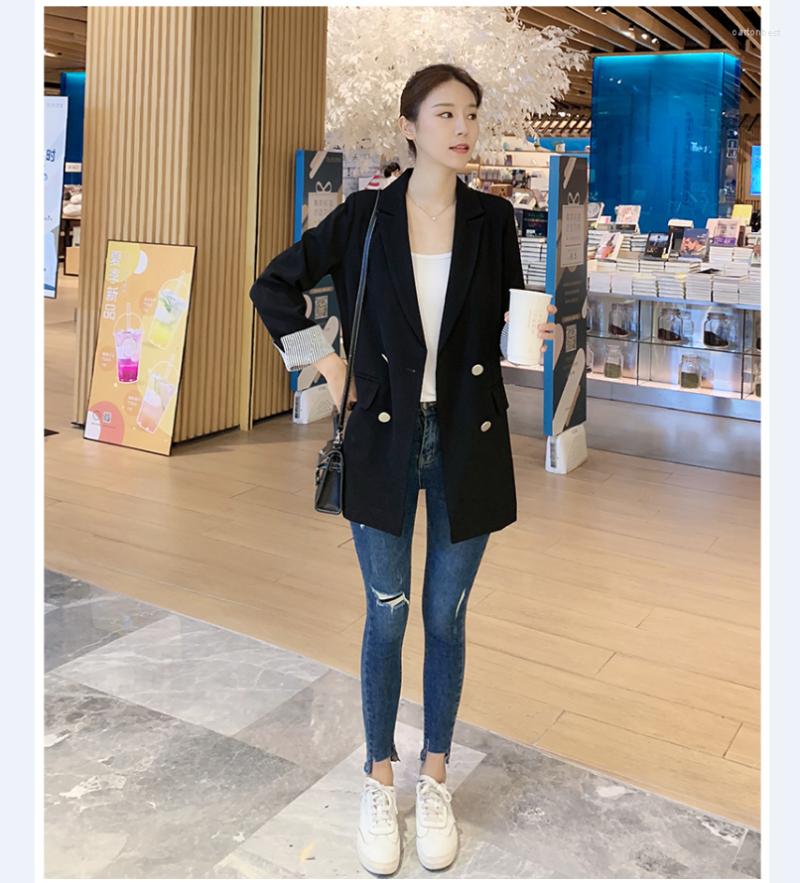 Women' Suits Spring And Autumn Fashion Ladies Solid Color Long-sleeved Double-breasted Casual Suit Jacket, Black
Women' Suits Spring And Autumn Fashion Ladies Solid Color Long-sleeved Double-breasted Casual Suit Jacket, Black