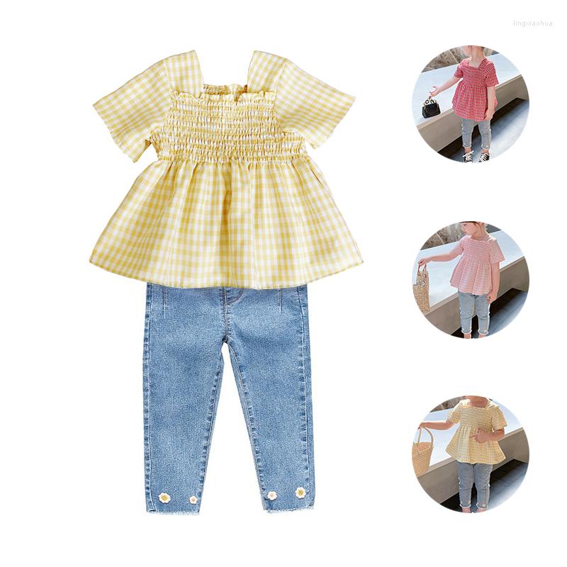 Clothing Sets 2022 Summer Girls' Jeans Suit Plaid Short-sleeved Top Cute Baby Shirt And Denim Cropped Two-piece 2-10 Years Old Girl, Huang
Clothing Sets 2022 Summer Girls' Jeans Suit Plaid Short-sleeved Top Cute Baby Shirt And Denim Cropped Two-piece 2-10 Years Old Girl, Huang