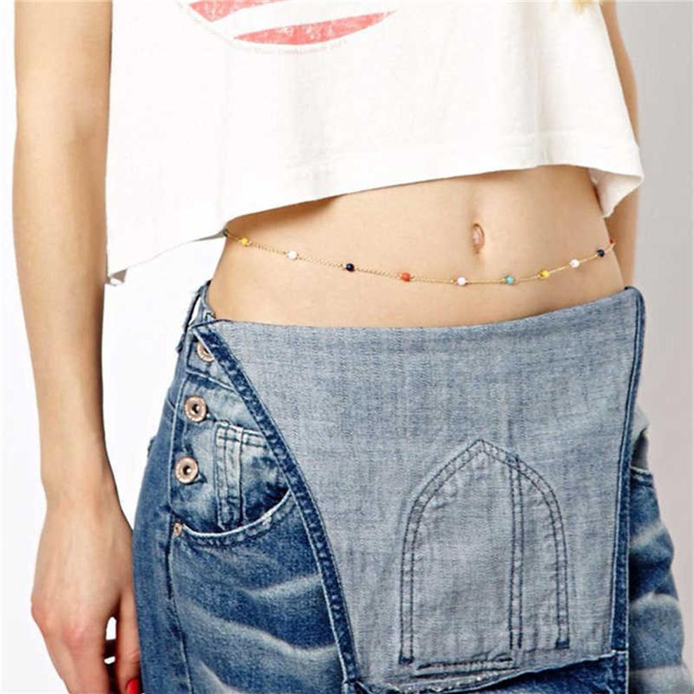 Summer Sexy Gold Star Body Waist Belly Chain Simple Beach Jewelry For Women Boho Bikini Body Jewelry Bijoux2735