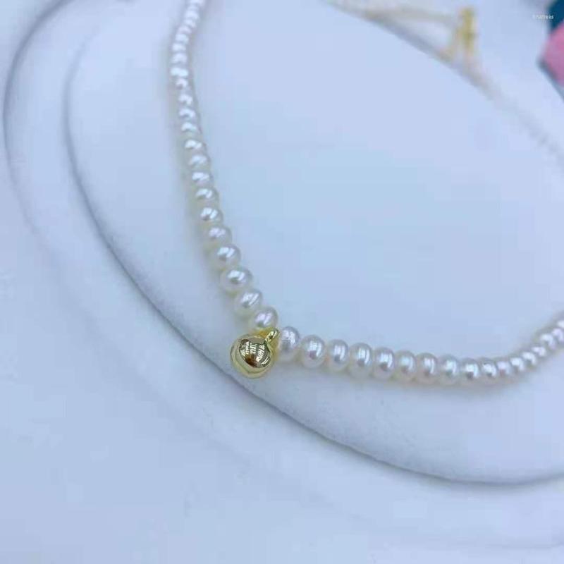 Chains Elegant 4-5mm White Freshwater Pearl Necklace Golden Ball Decorate 43cm Fashion Jewelry
Chains Elegant 4-5mm White Freshwater Pearl Necklace Golden Ball Decorate 43cm Fashion Jewelry