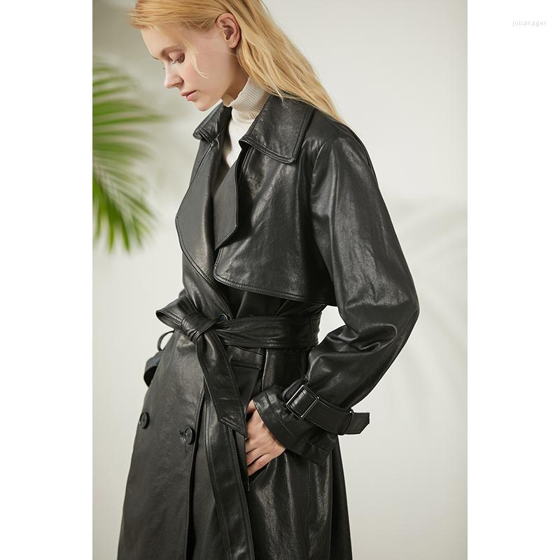 Women' Leather Long Trench Coat For Women Sleeve Lapel Loose Fit Fall Stylish Black Belt Double Breasted Luxury Elegant
Women' Leather Long Trench Coat For Women Sleeve Lapel Loose Fit Fall Stylish Black Belt Double Breasted Luxury Elegant