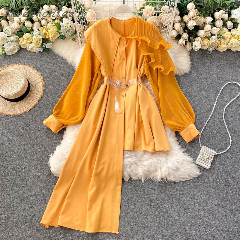 Women's Blouses 2022 Spring INS Stylish Women's Irregular Shirt Belted Wave Ruffled Blouse Women Solid Color Patchwork Chiffon Long Tops, Army green
Women's Blouses 2022 Spring INS Stylish Women's Irregular Shirt Belted Wave Ruffled Blouse Women Solid Color Patchwork Chiffon Long Tops, Army green