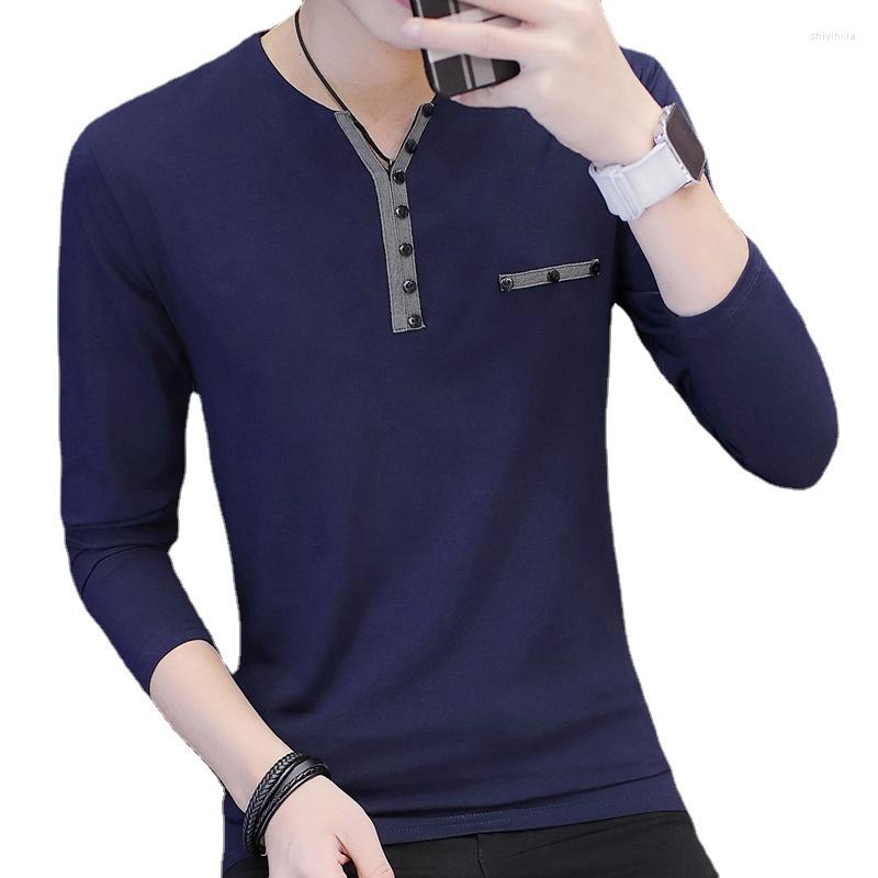 Men's T Shirts Long Sleeve T-shirt Autumn And Winter Cotton Button V-neck Clothes Casual Wear Men Clothing, Black
Men's T Shirts Long Sleeve T-shirt Autumn And Winter Cotton Button V-neck Clothes Casual Wear Men Clothing, Black