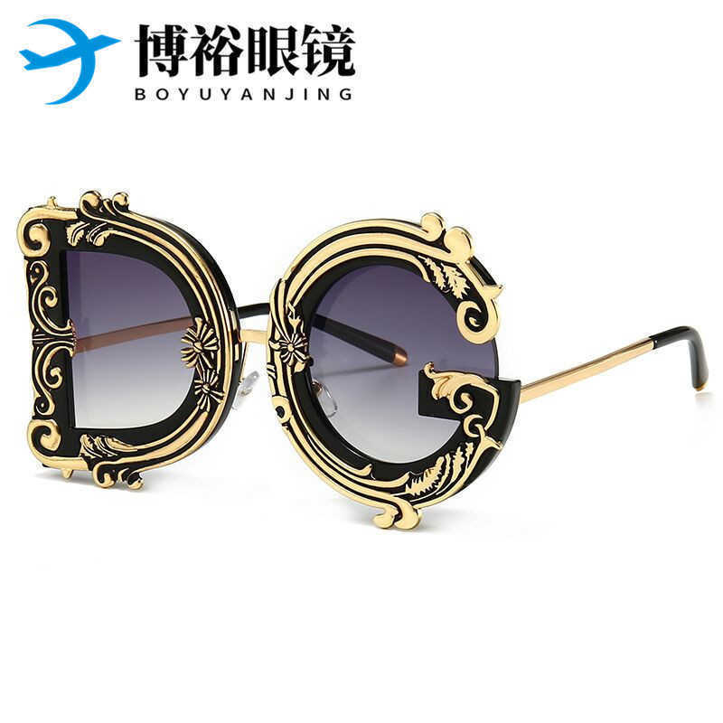 Sunglasses Baroque style modern fashion street show sunglasses 8668