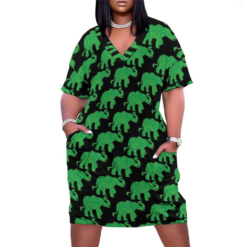 Plus Size Dresses Elephant Print Dress Short Sleeve Luck Shamrocks Modern Female Aesthetic Casual With Pockets 4XL, Style-17
Plus Size Dresses Elephant Print Dress Short Sleeve Luck Shamrocks Modern Female Aesthetic Casual With Pockets 4XL, Style-17
