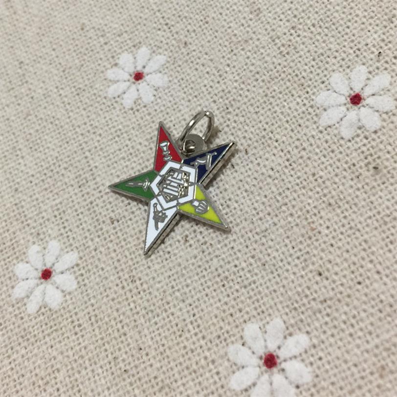 100pcs Factory Customized Small Chapter Eastern Star Charm masonry Jewelry Ma Pendant Nickel Plated238u