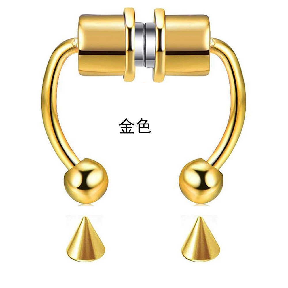 Magnetic Septum Nose Rings Fake Piercings Clip Nose Rings for Women Men 316L Stainless Steel No Piercing Jewelry