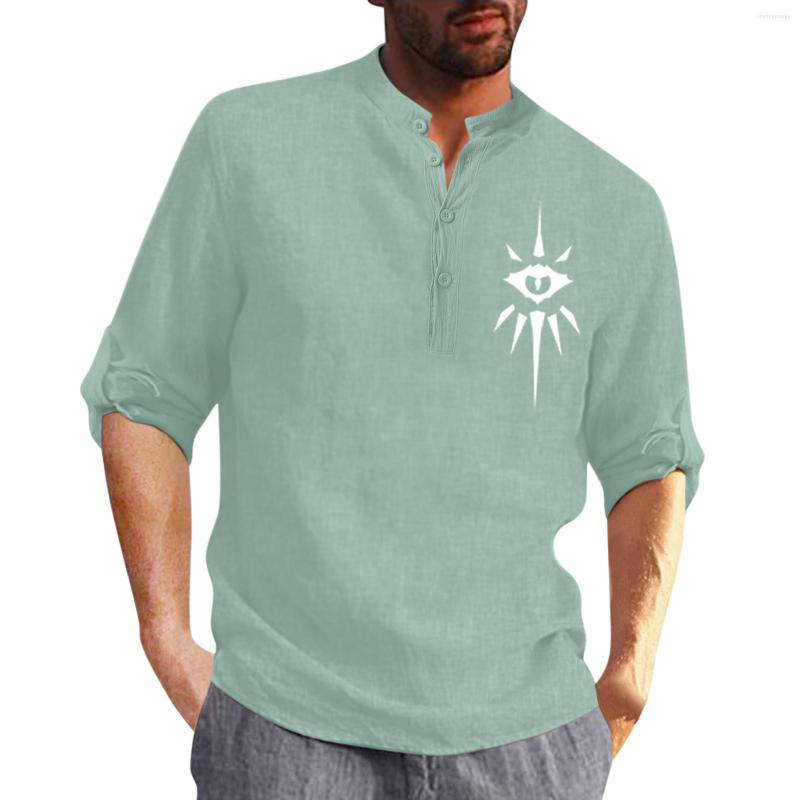 Men's Casual Shirts Short Sleeve T Shirt Men Collar Cotton Linen Print Fashion Top Blouse Loose Long Button Running Exercise, White
Men's Casual Shirts Short Sleeve T Shirt Men Collar Cotton Linen Print Fashion Top Blouse Loose Long Button Running Exercise, White