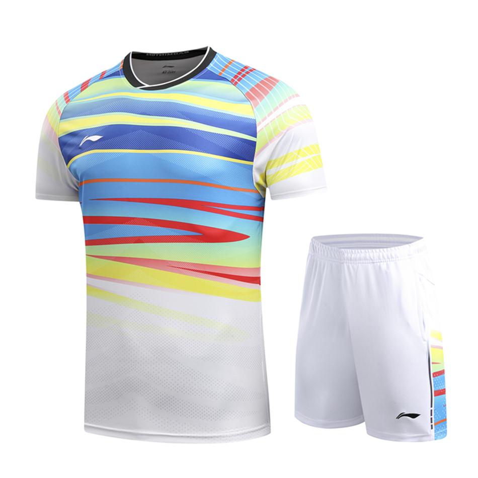 Li Ning badminton table tennis men039s and women039s clothes short sleeve Tshirt men039s Tennis clothesshirt shorts Quic