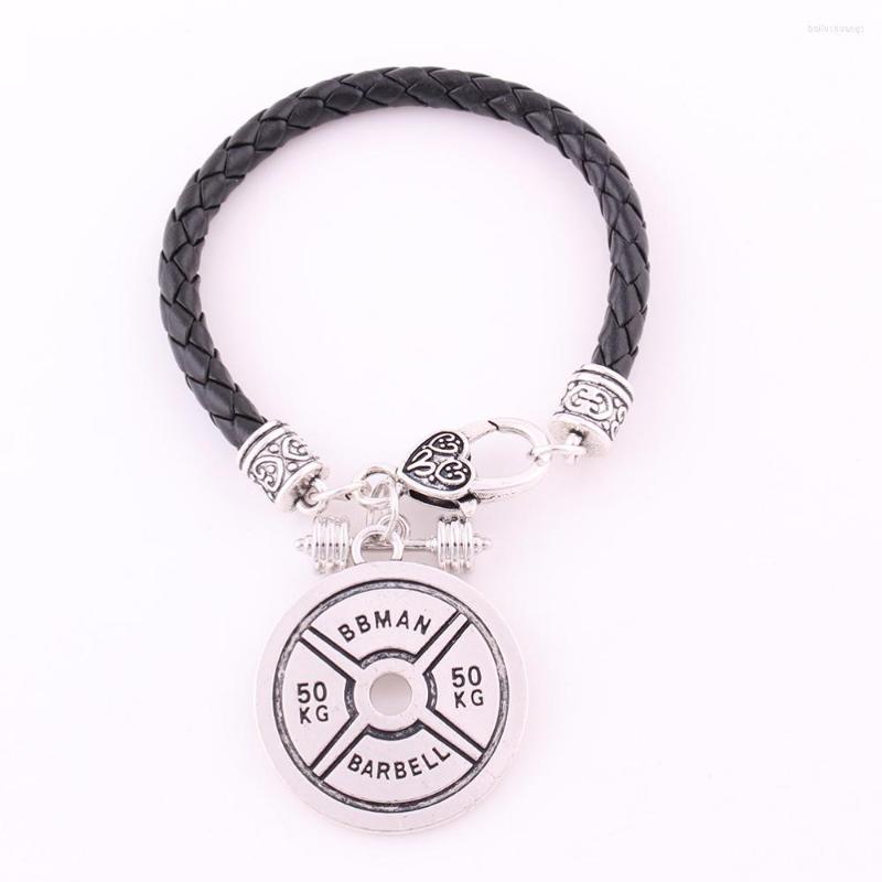 Charm Bracelets Bracelet For Women Men Barbell Shape Design TRAIN HARD OR GO HOME Written In Leather Chain Zinc Alloy Drop
Charm Bracelets Bracelet For Women Men Barbell Shape Design TRAIN HARD OR GO HOME Written In Leather Chain Zinc Alloy Drop