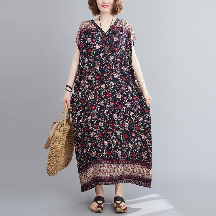 Party Dresses Women Print Cotton Line V Neck Short Sleeved Vintage Floral Summer Beach Dress Ethnic Long Section Female Sexy Vestidos K1398, Pink
Party Dresses Women Print Cotton Line V Neck Short Sleeved Vintage Floral Summer Beach Dress Ethnic Long Section Female Sexy Vestidos K1398, Pink