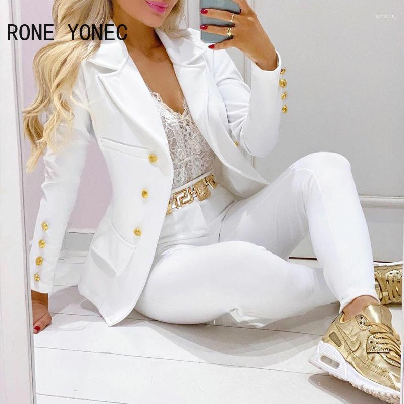Women' Two Piece Pants Women Solid Elegant Button And Pocket Notched Collar Skinny White Blazer Sets
Women' Two Piece Pants Women Solid Elegant Button And Pocket Notched Collar Skinny White Blazer Sets