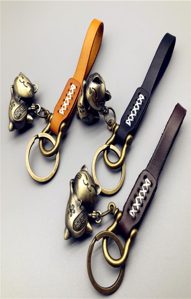 New metal Fortune Cat leather rope car key chain cute ins pendant creative male and female couple cartoon ring 6cm
New metal Fortune Cat leather rope car key chain cute ins pendant creative male and female couple cartoon ring 6cm