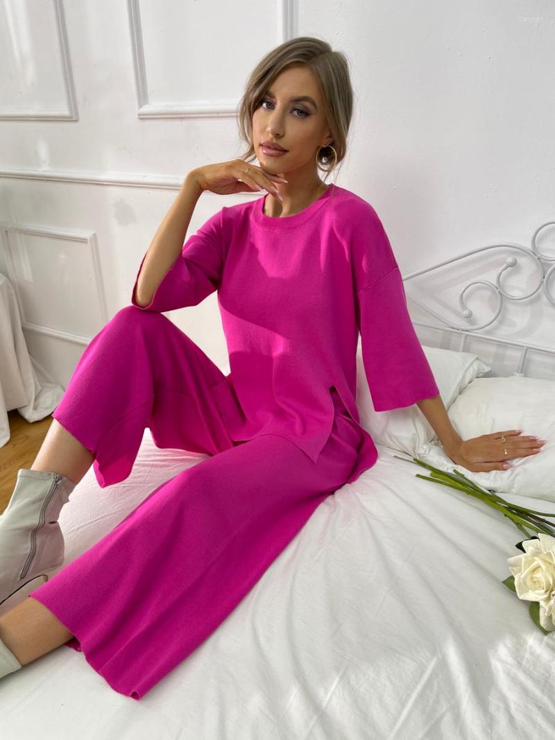Women's Two Piece Pants Ice Silk Knitted Tracksuit Casual Set Sweater Long Pullover Top And Wide Leg Solid Color, Black
Women's Two Piece Pants Ice Silk Knitted Tracksuit Casual Set Sweater Long Pullover Top And Wide Leg Solid Color, Black