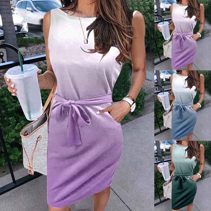 Casual Dresses Women Summer Dress Round Neck Belt Striped Printing Tie Pocket Sleeveless Elegant, Blue
Casual Dresses Women Summer Dress Round Neck Belt Striped Printing Tie Pocket Sleeveless Elegant, Blue