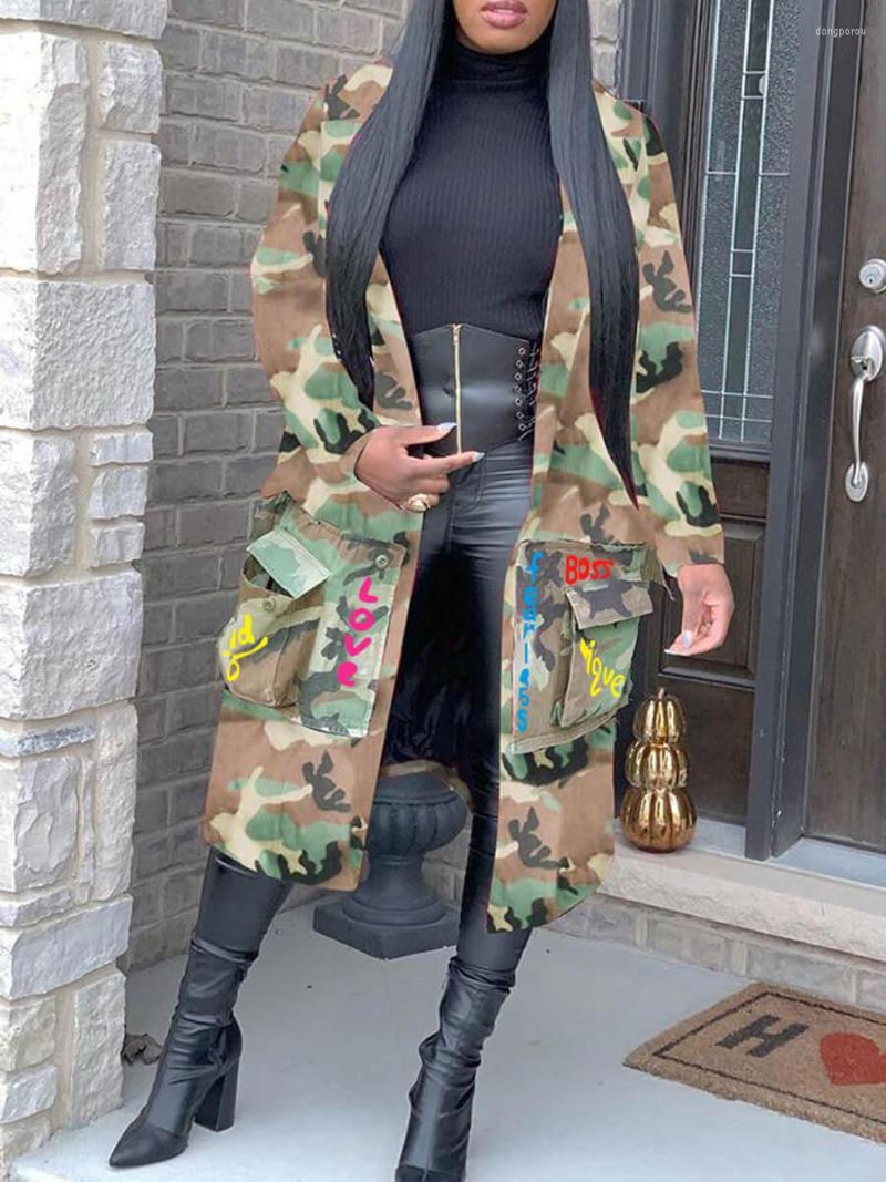 Women's Trench Coats LW Turndown Collar Letter Camo Print Coat Camouflage Jacket Streetwear Long Style Top Wholesale, Multi
Women's Trench Coats LW Turndown Collar Letter Camo Print Coat Camouflage Jacket Streetwear Long Style Top Wholesale, Multi