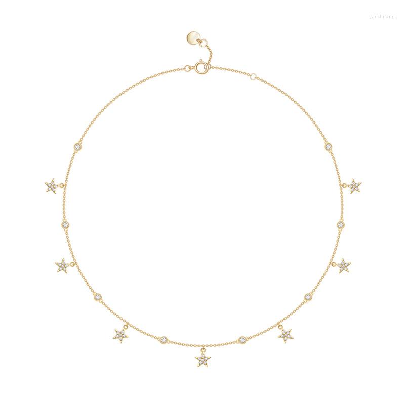 Chains SOELLE Brand Design Real S925 Sterling Silver Yellow Gold Color Stars Necklace Micro Cubic Zirconia Women Fashion Party Jewelry
Chains SOELLE Brand Design Real S925 Sterling Silver Yellow Gold Color Stars Necklace Micro Cubic Zirconia Women Fashion Party Jewelry