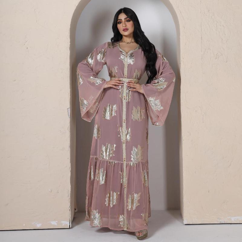 Ethnic Clothing 2022 Muslim Women's Dresses Fashionable And Extravagant Gilded Chiffon Robe
Ethnic Clothing 2022 Muslim Women's Dresses Fashionable And Extravagant Gilded Chiffon Robe