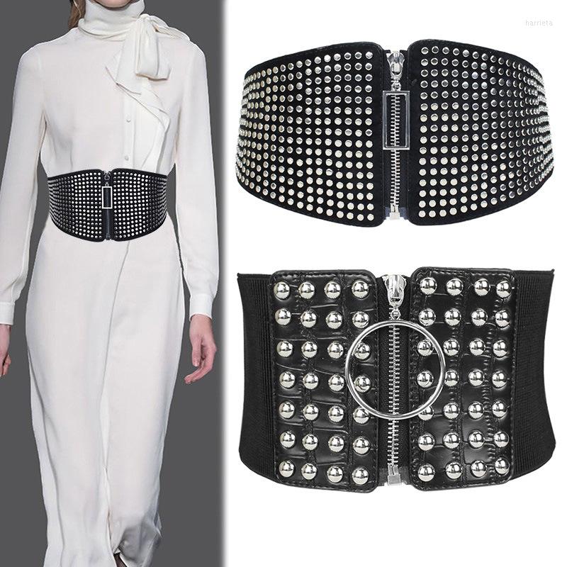 Belts Ladies Zipper Dress Corset Decorative Waist Belt Elastic Knitted Black Waistband Ultra Wide Rivet Cummerbund
Belts Ladies Zipper Dress Corset Decorative Waist Belt Elastic Knitted Black Waistband Ultra Wide Rivet Cummerbund