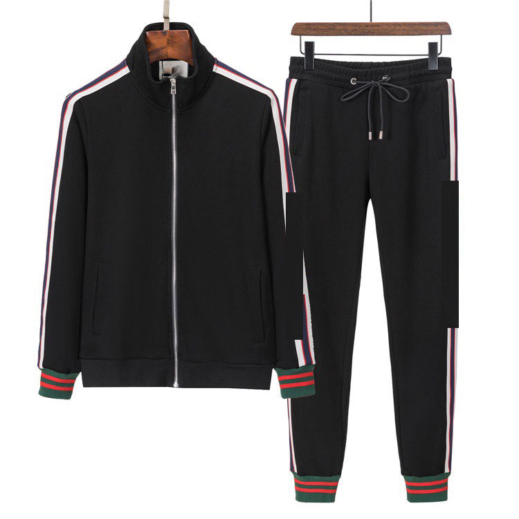 Men Women tracksuits two pieces set jacket pants with letters and strips printed #15, Black
Men Women tracksuits two pieces set jacket pants with letters and strips printed #15, Black
