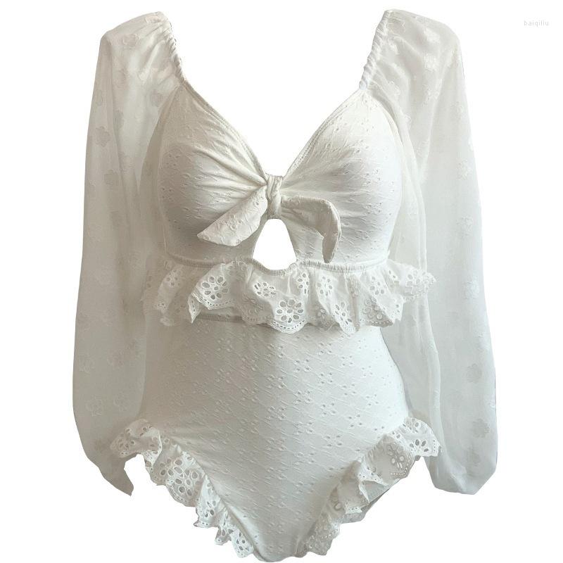 Yoga Outfit 2022 Korean Ins Wind Swimsuit Feminine Halter Back Thin Cover Belly Siamese Bubble Sleeve Spring Bikini, White
Yoga Outfit 2022 Korean Ins Wind Swimsuit Feminine Halter Back Thin Cover Belly Siamese Bubble Sleeve Spring Bikini, White