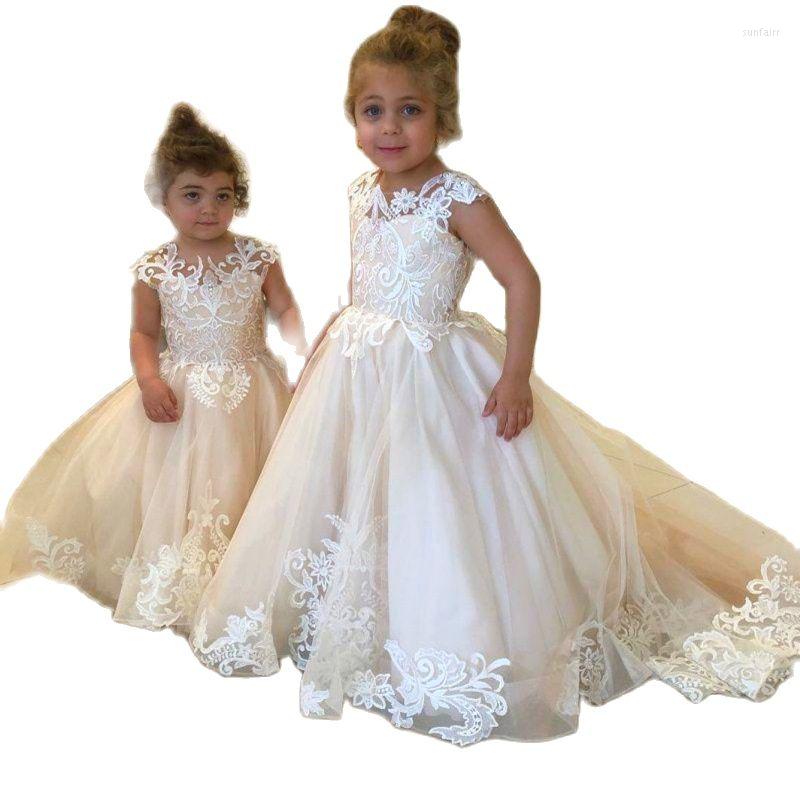 Girl Dresses Elegant Champagne Flower Lace Appliques Tulle Fluffy O-Neck Sleeveless For First Holy Communion Party, Auburn
Girl Dresses Elegant Champagne Flower Lace Appliques Tulle Fluffy O-Neck Sleeveless For First Holy Communion Party, Auburn