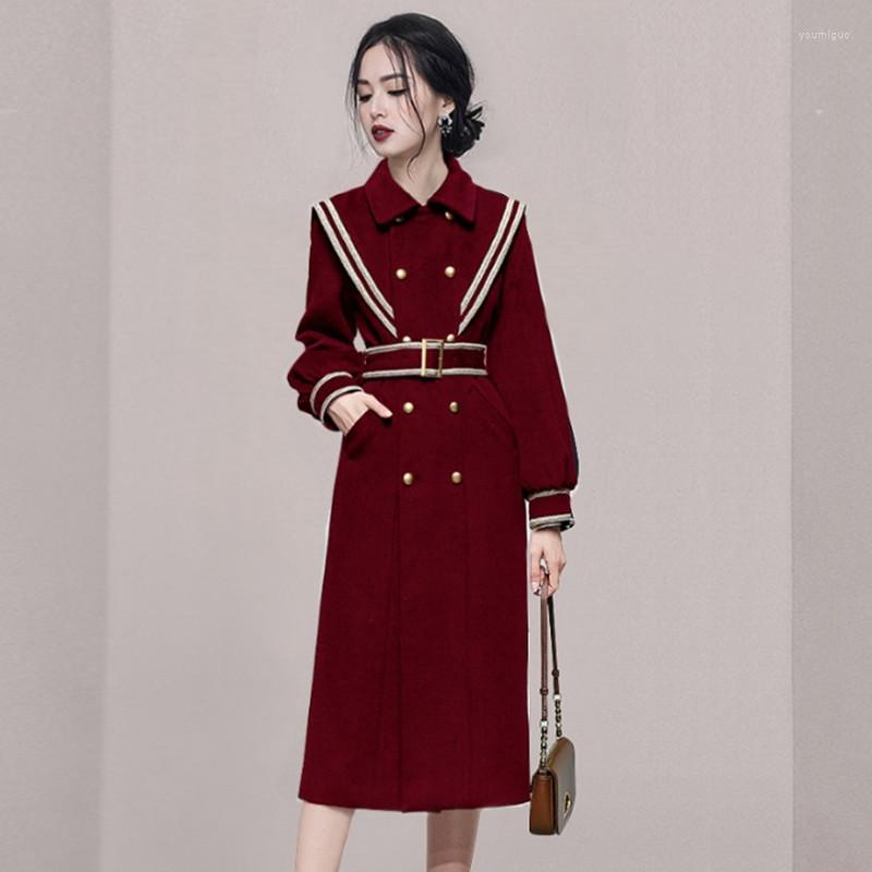 Women' Trench Coats Winter Ladies Korean Vintage Slim Wool Long Chic Double Breasted Fashion Casual Warm Woolen Pocket Womens, Picture color
Women' Trench Coats Winter Ladies Korean Vintage Slim Wool Long Chic Double Breasted Fashion Casual Warm Woolen Pocket Womens, Picture color