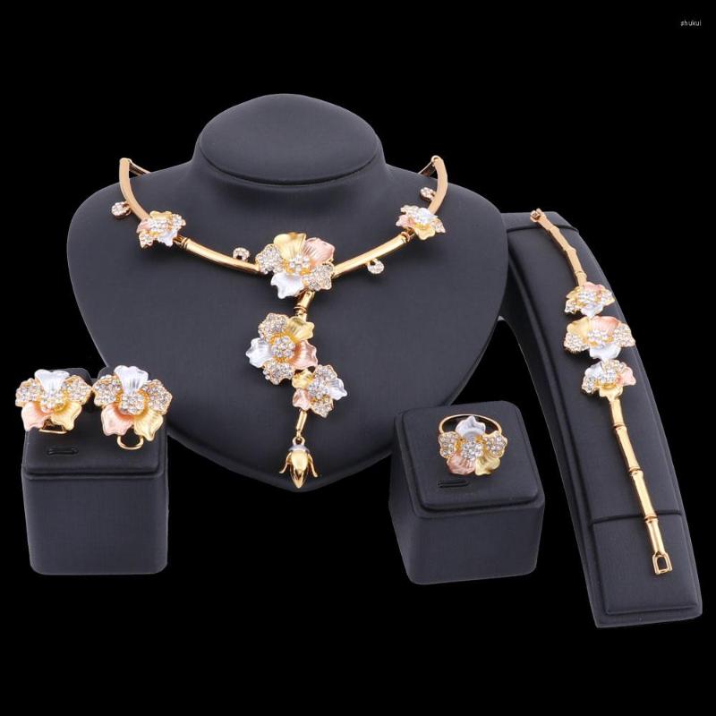 Necklace Earrings Set Retro Gold Color Dubai Africa Nigeria Flower Earring Sets For Women Romantic Wedding Engagement, Picture shown
Necklace Earrings Set Retro Gold Color Dubai Africa Nigeria Flower Earring Sets For Women Romantic Wedding Engagement, Picture shown