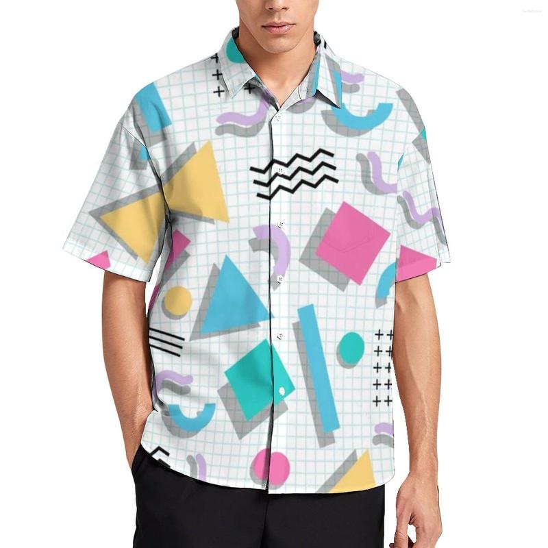 Men's Casual Shirts Memphis Shapes Hawaiian Shirt Man Geometric Pattern Blouses Short-Sleeve Vintage Oversized, Style
Men's Casual Shirts Memphis Shapes Hawaiian Shirt Man Geometric Pattern Blouses Short-Sleeve Vintage Oversized, Style