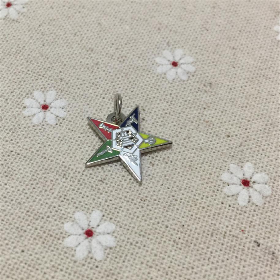 100pcs Factory Customized Small Chapter Eastern Star Charm masonry Jewelry Ma Pendant Nickel Plated238u