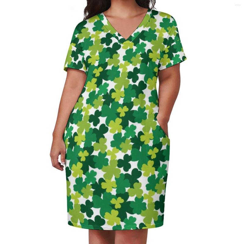 Plus Size Dresses Shamrock Pattern Dress V Neck St Korean Fashion Summer Pretty Casual Female Print Clothing, Style-15
Plus Size Dresses Shamrock Pattern Dress V Neck St Korean Fashion Summer Pretty Casual Female Print Clothing, Style-15