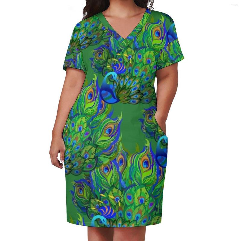 Plus Size Dresses Peacock Feathers Print Dress Blue Green Animal Aesthetic Casual Ladies Summer V Neck Sexy Gift Idea, Style-8
Plus Size Dresses Peacock Feathers Print Dress Blue Green Animal Aesthetic Casual Ladies Summer V Neck Sexy Gift Idea, Style-8