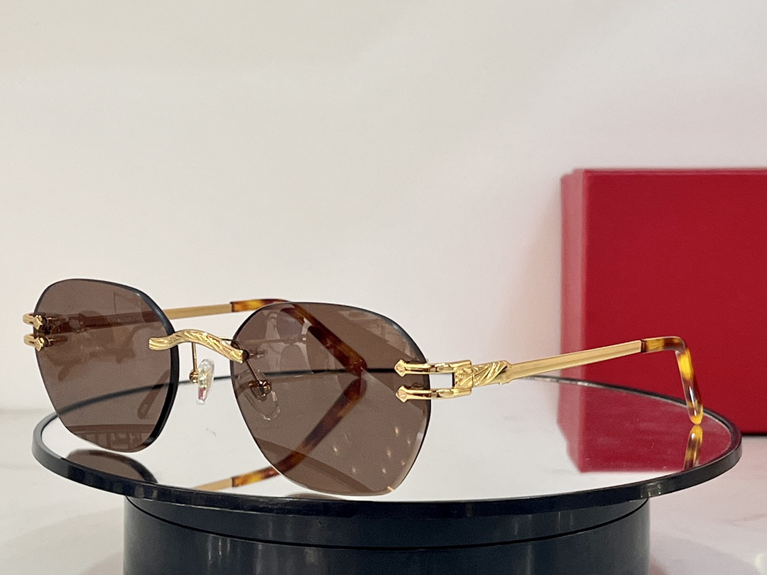 Sunglasses For Men Women Summer 0035 Style Anti-Ultraviolet Retro Plate Metal Leg Oval Frameless Fashion Eyeglasses Random Box