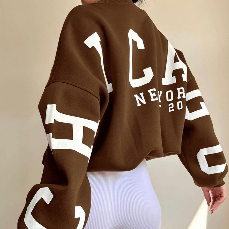 Women's Hoodies Sweatshirts Letter Printing Sweatshirt Fleece Long Sleeve Female Pullover Autumn Winter Streetwear 221121