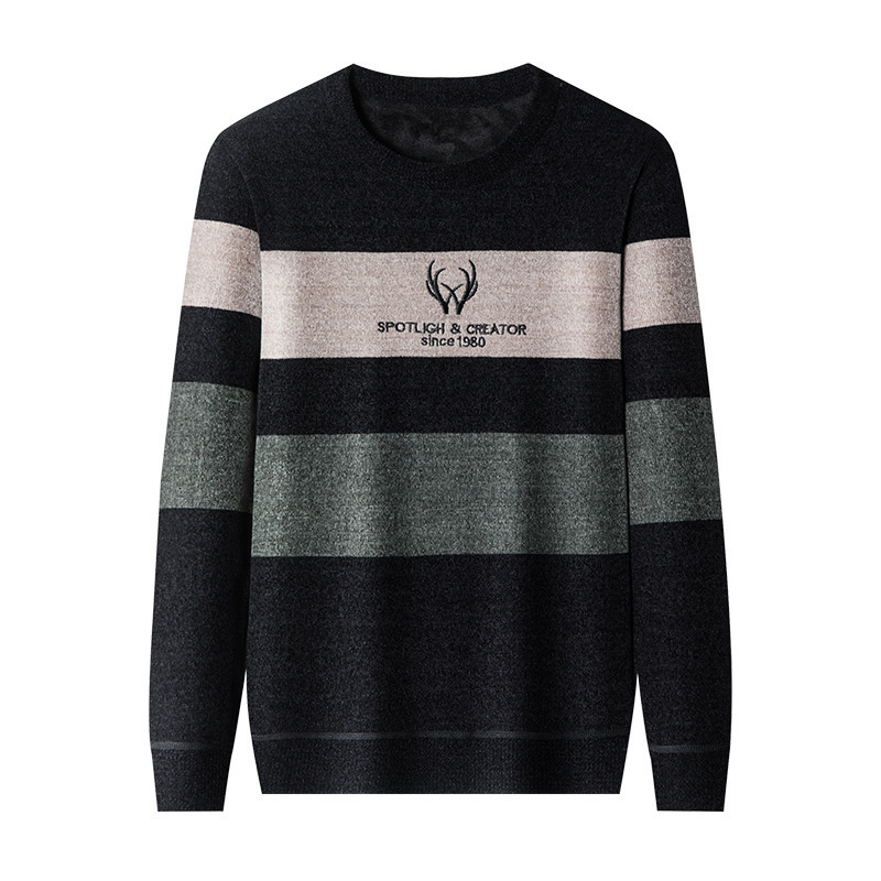 Men's Sweaters Plush Chenille Sweater for Autumn and Winter Korean Version Thick Warm Bottom Shirt Trendy Fleece Round Neck Pullovers 221121