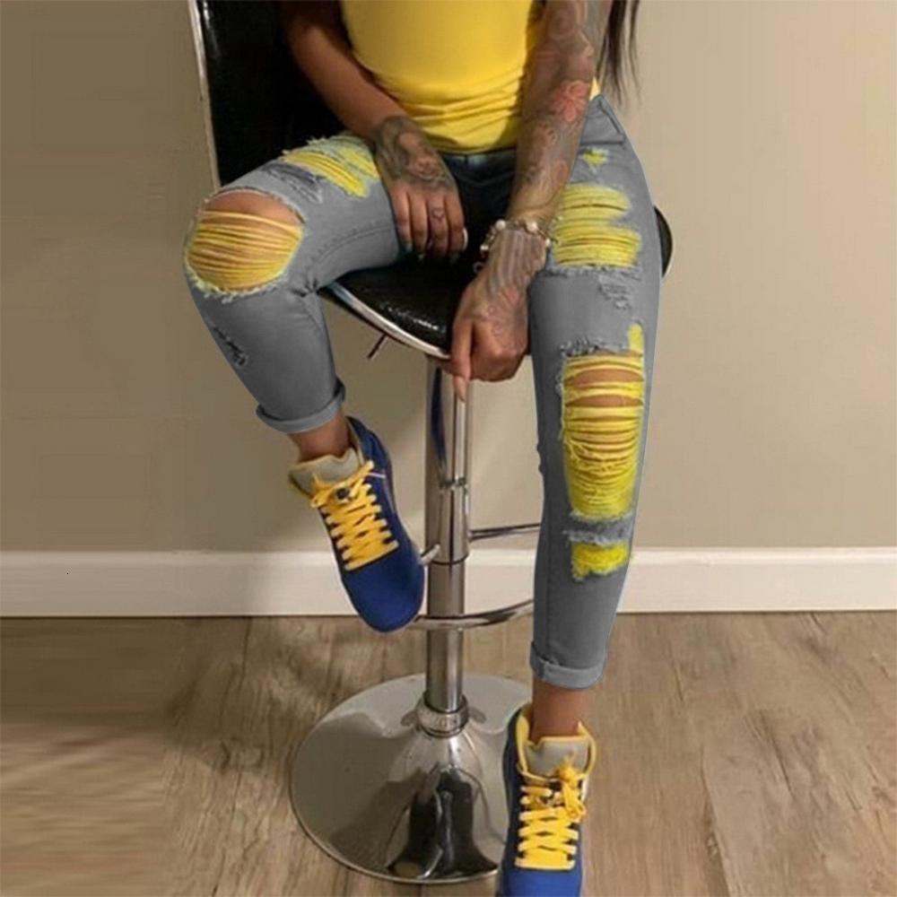 Womens Jeans Ripped jeans High Waist Hole Women Trousers Club Outfits Street trendy feet pants lightcolored Sexy Hollow out denim Pant 221121