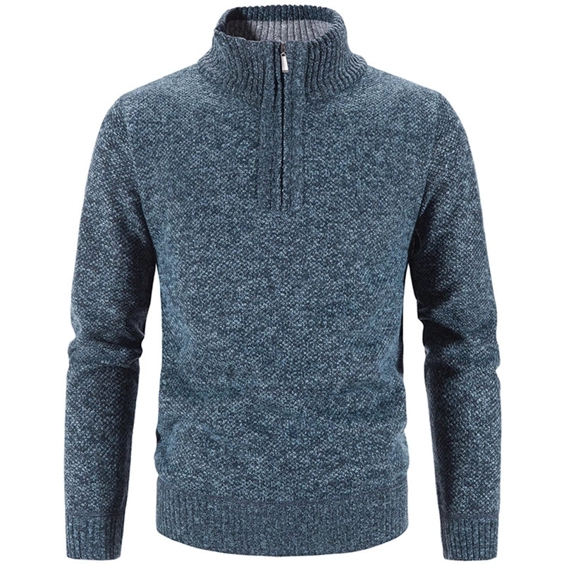 Men's Sweaters Winter Fleece Thicker Sweater Half Zipper Turtleneck Warm Pullover Quality Male Slim Knitted Wool for Spring 221121